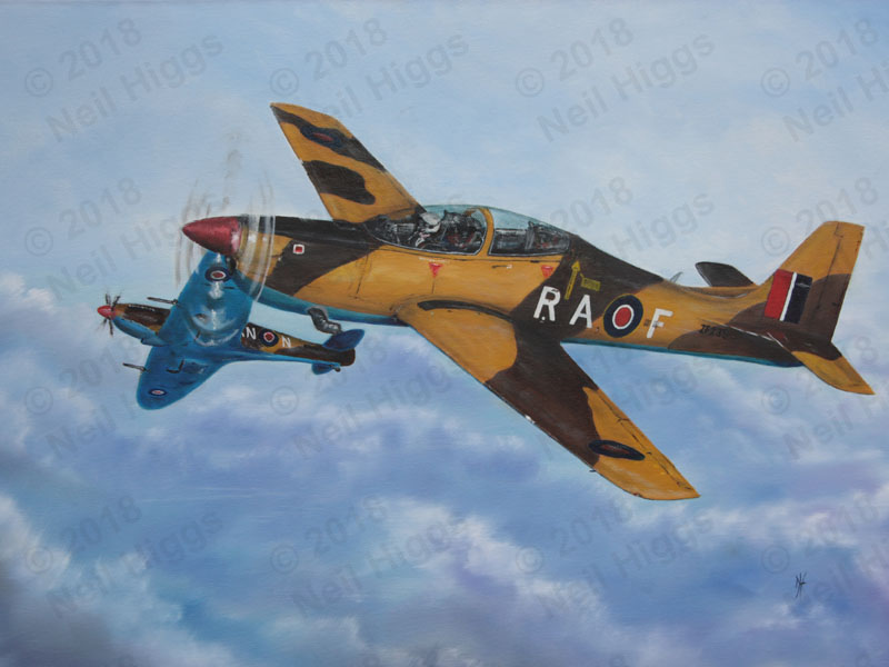 Shorts Tucano T1 and Spitfire IX