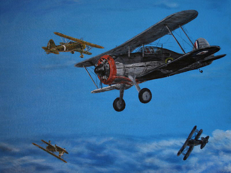 Gloster Gladiators "Faith and Hope" vs Fiat CR-42`s